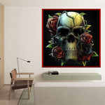 Tableau skull et rose