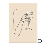 tableau minimaliste verre de vin