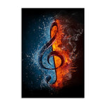 tableau note de musique en feu