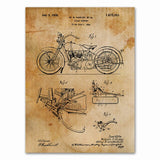 Motorcycle Vintage Blueprint Prints Motorcycle Artwork 