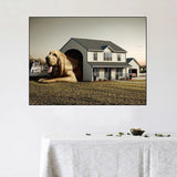 tableau grand maison chien