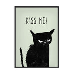 tableau chat noir kiss me