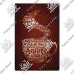 Coffee Metal Sign Vintage Tin Sign Plaque Metal Vintage Wall