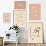 tableau minimaliste verre de vin