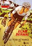 Affiche vintage dessin course de vélo