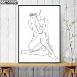 tableau yoge dessin femme