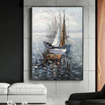 tableau peinture grise bateau