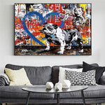 tableau street art d’un chien