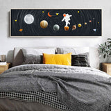 tableau système solaire et astronaute
