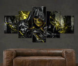 Tableau squelette en noir et jaune