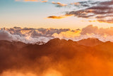 tableau photo montagne et nuages