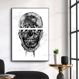 tableau skull fond blanc