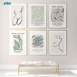 tableau care bleu et fleurs blanches