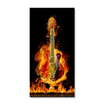affiche instrument 1 pièce Guitare en feu