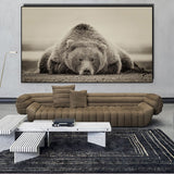 tableau moderne ours noir et blanc