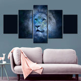 tableau visage du lion bleu