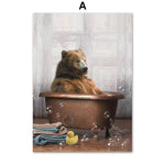 tableau baignoire et grand ours