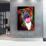 tableau multicolore chien