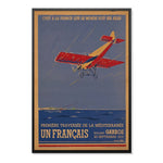 Tableau vintage avion rouge