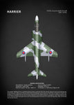 Affiche vintage avion harrier