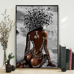 Affiche peinture femme noire nude