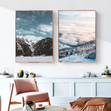 tableau photo grandes montagnes de neige