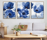 tableau peinture d’une fleur bleue
