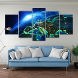 tableau photo terre vu de l’espace