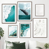 Ocean Wave Whale Dolphin Tower Beach Quote Wall Art Canvas 