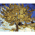 Affiche abstrait peinture arbre en or