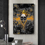 tableau Skull couronne Golden