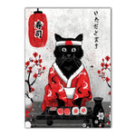 tableau chat noir japonais
