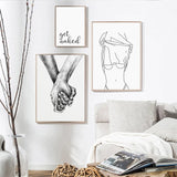 tableau main dans la main fond blanc