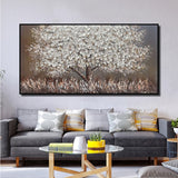 tableau peinture arbre en or