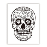 tableau skull mexicain fond blanc