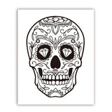 tableau skull mexicain fond blanc