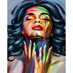 Affiche visage femme graffiti fond noir