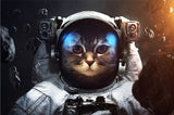 tableau d’un chat astronaute