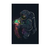 Tableau Astronaute méduse colorée