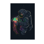 tableau astronaute et méduse en couleurs