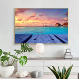 tableau planche de bois sur la mer