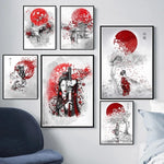 Japanese Zen ink painting art posters and canvas paintings 