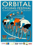 Affiche vintage vélos fond bleu