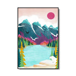 tableau peinture abstraite d’une rivière