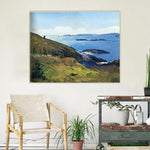 tableau peinture montagne et océan