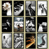 tableau noir et blanc piano