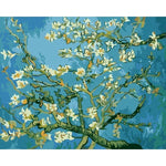 Affiche abstrait Van Gogh fleurs blanches