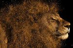 tableau pointillé lion