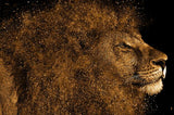 tableau pointillé lion