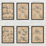 Retro style motorcycle design drawings accessories drawings 